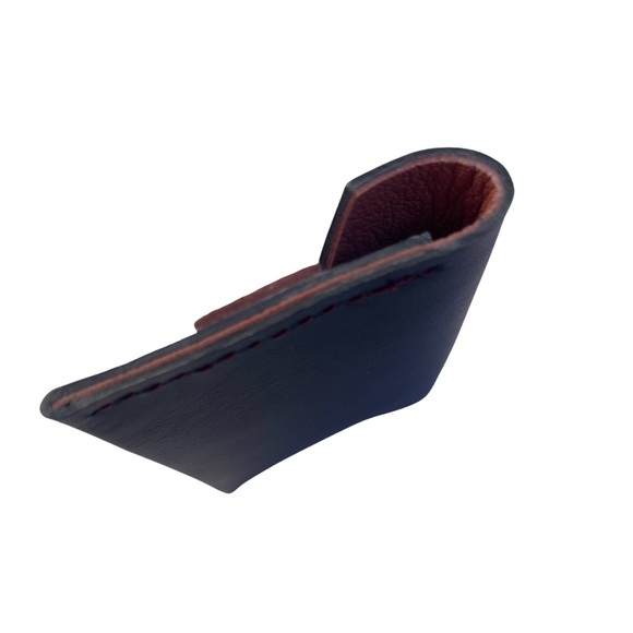 Handmade Navy Pink Leather Cardholder - Picture 4 of 13